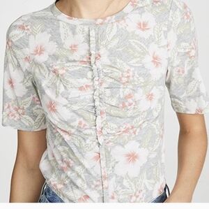Rebecca Taylor Kamea Fluer Floral Shortsleeve Cotton Jersey Tee